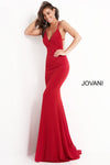 JOVANI 00512 V-Neckline Fitted Prom Dress