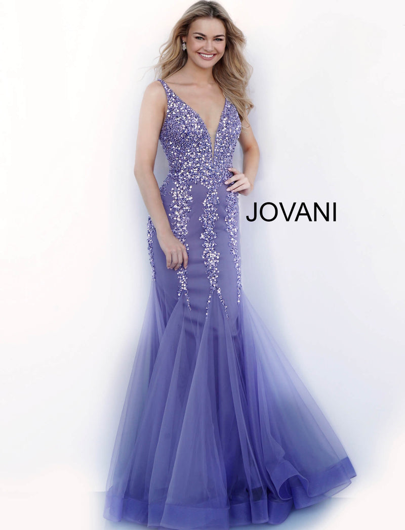 JOVANI 63700 Beaded Mermaid Evening Dress - CYC Boutique