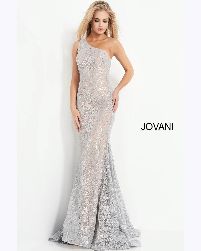 Jovani 00353 One Shoulder Lace Prom Dress