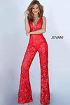 JOVANI 00474 V-Neck Embellished Jumpsuit