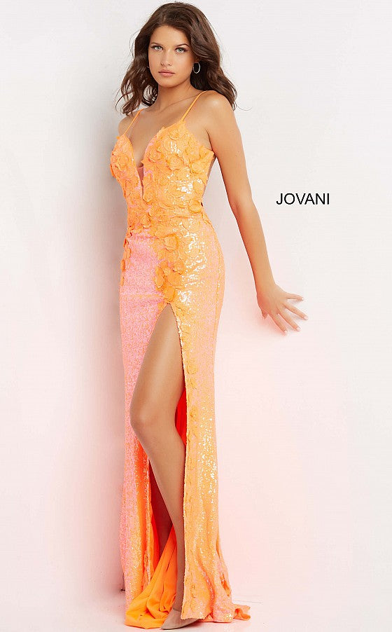 Jovani 1012 Plunging Neckline Evening Dress