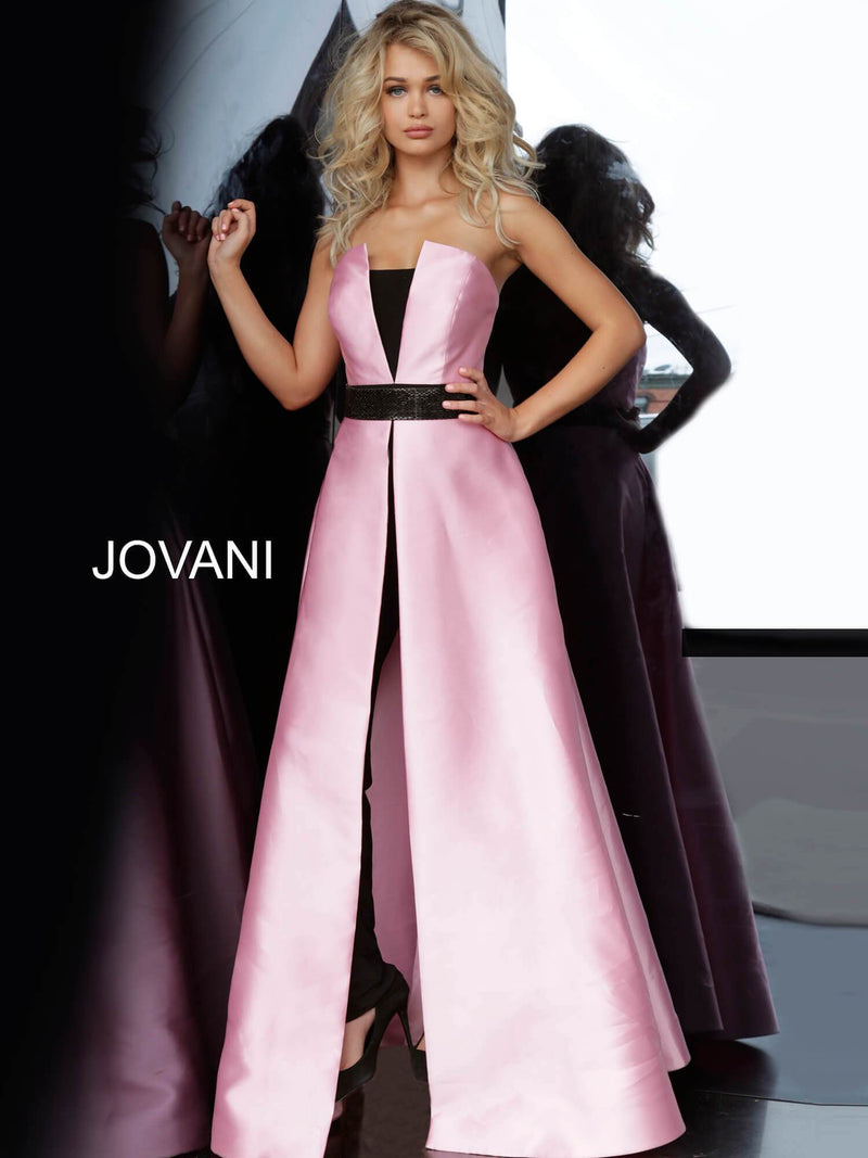 JOVANI 1799 Strapless Jumpsuit with Long Overskirt - CYC Boutique