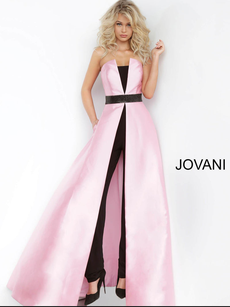 JOVANI 1799 Strapless Jumpsuit with Long Overskirt - CYC Boutique