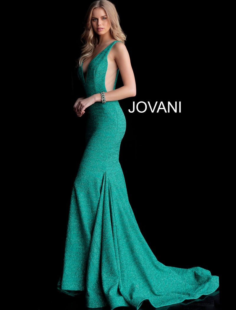 JOVANI 47075 Fitted Plunging Neckline Gown - CYC Boutique