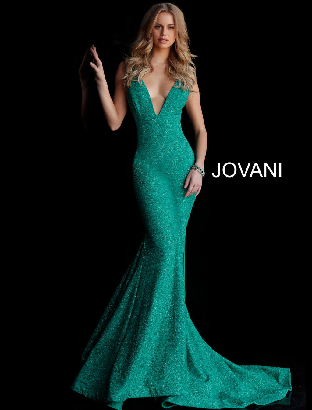 JOVANI 47075 Fitted Plunging Neckline Gown - CYC Boutique