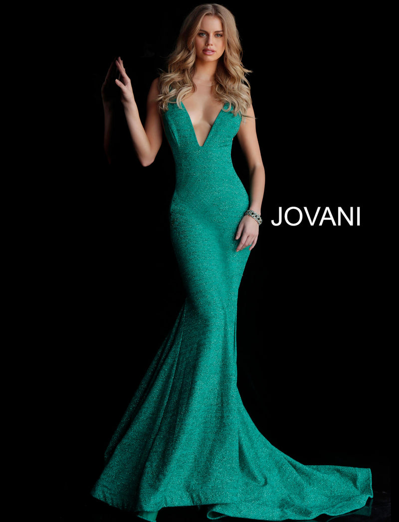 JOVANI 47075 Fitted Plunging Neckline Gown - CYC Boutique