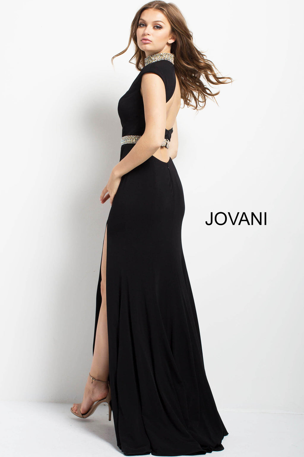 JOVANI 49267 One Shoulder Plunging Neck Jersey Pageant Dress - CYC Boutique