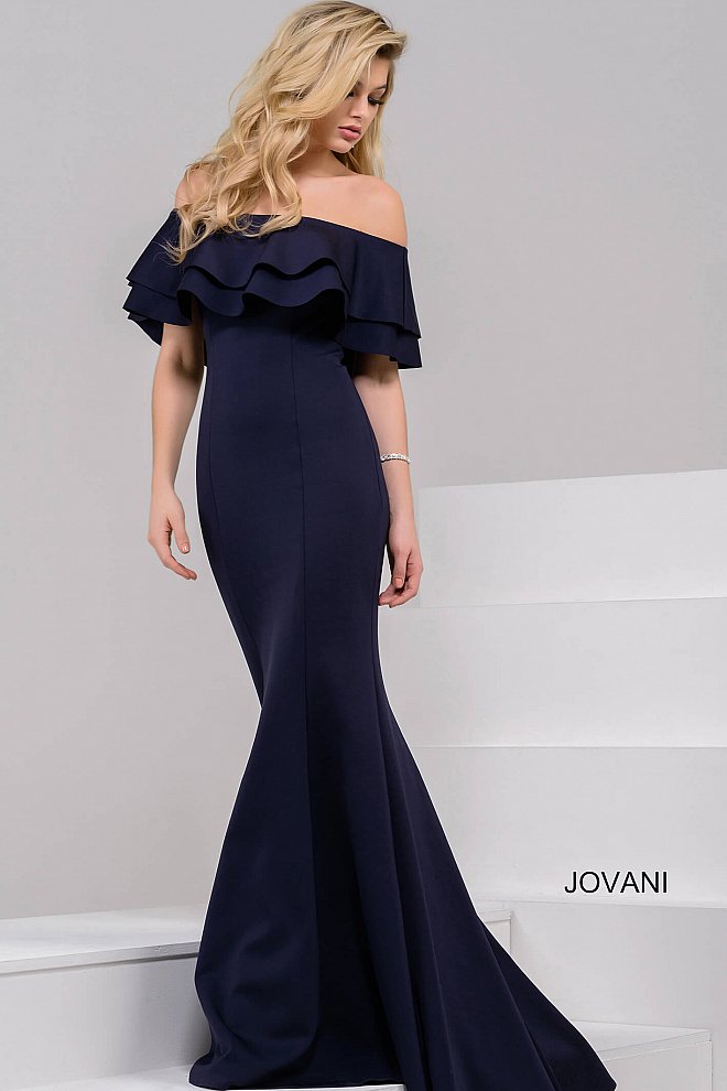 JOVANI 49631 Off-Shoulder Mermaid Evening Dress - CYC Boutique