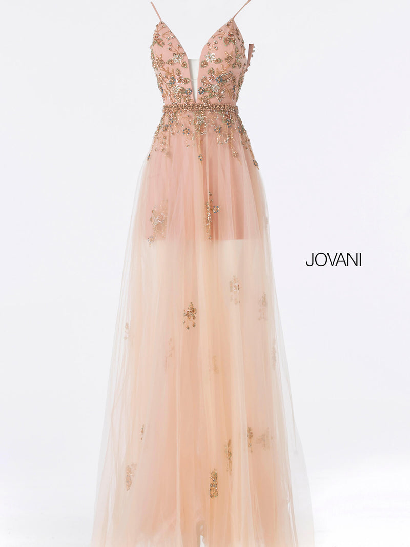 JOVANI 55621 Plunging Neckline Evening Dress - CYC Boutique