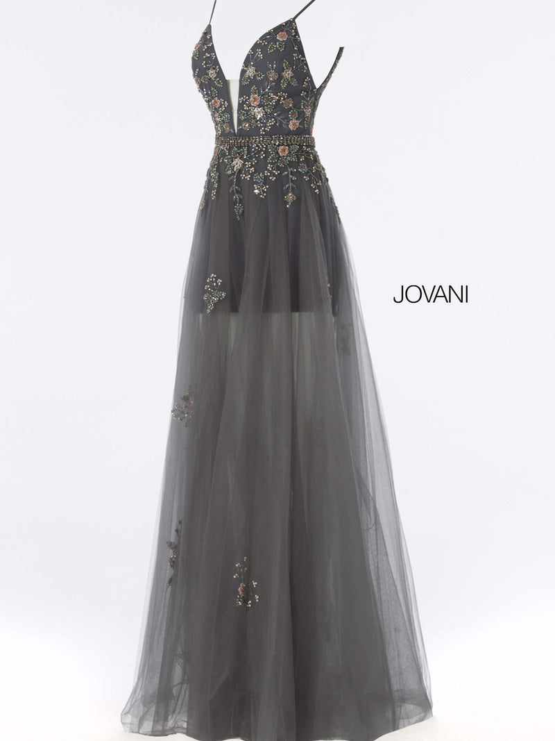 JOVANI 55621 Plunging Neckline Evening Dress - CYC Boutique