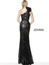 JOVANI 56095 Black One Shoulder Embellished Evening Dress - CYC Boutique