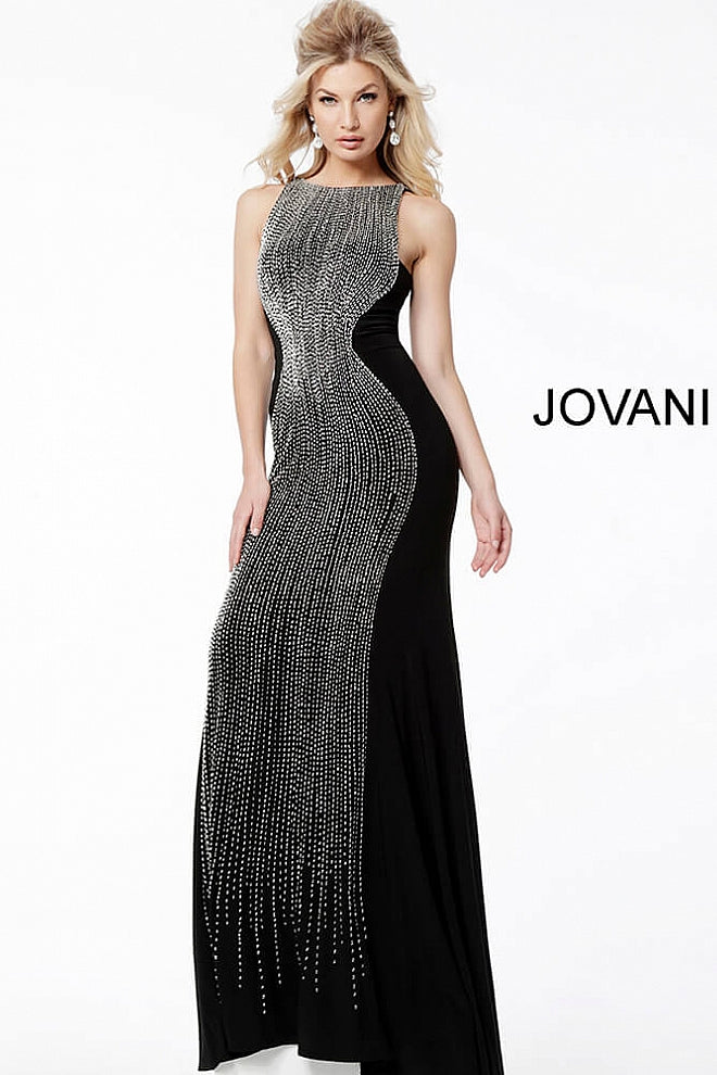 JOVANI 57935 Embellished Form Fitting Beaded Sleeveless Evening Dress - CYC Boutique