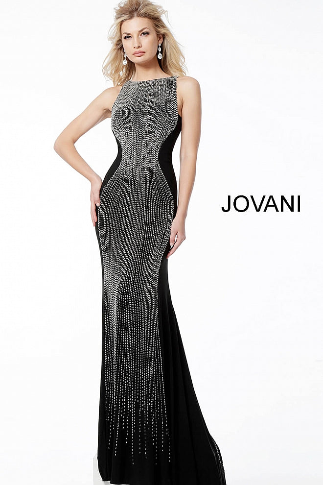 JOVANI 57935 Embellished Form Fitting Beaded Sleeveless Evening Dress - CYC Boutique