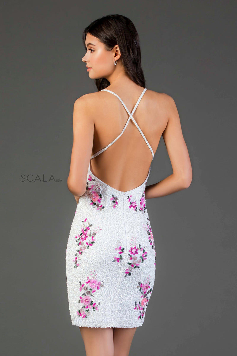 Scala 60041 V-Neck Cocktail Dress - CYC Boutique