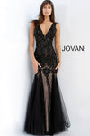 JOVANI 60749 Low V-Neck Embellished Evening Dress, Size 8 - CYC Boutique
