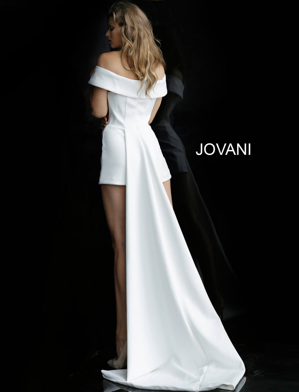 JOVANI 6228 Off the Shoulder Fitted Bridal Romper - CYC Boutique