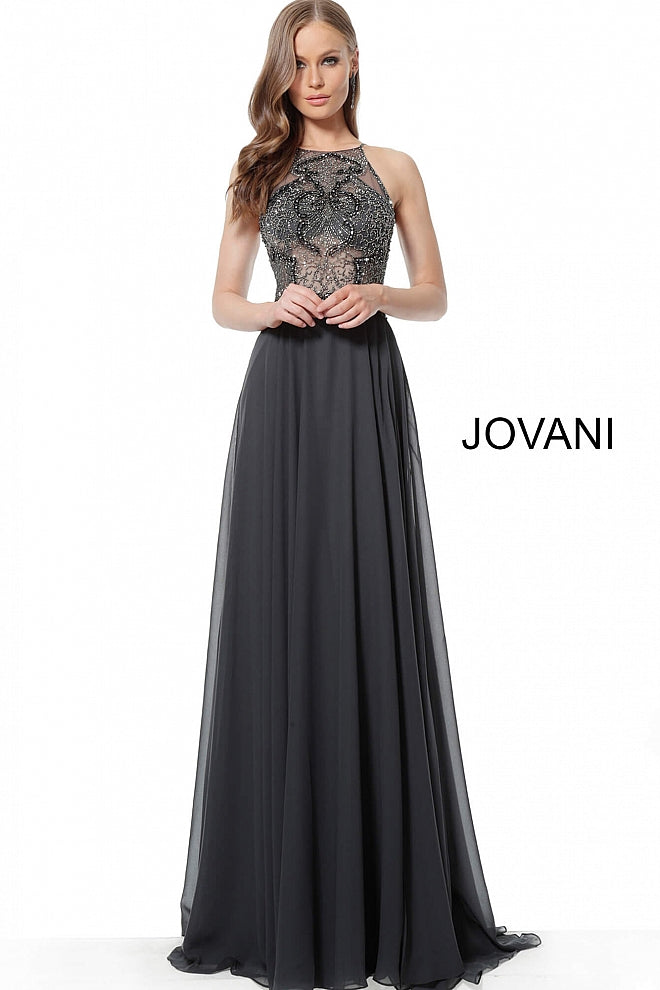 JOVANI 62391 Embellished Bodice Chiffon Evening Dress - CYC Boutique