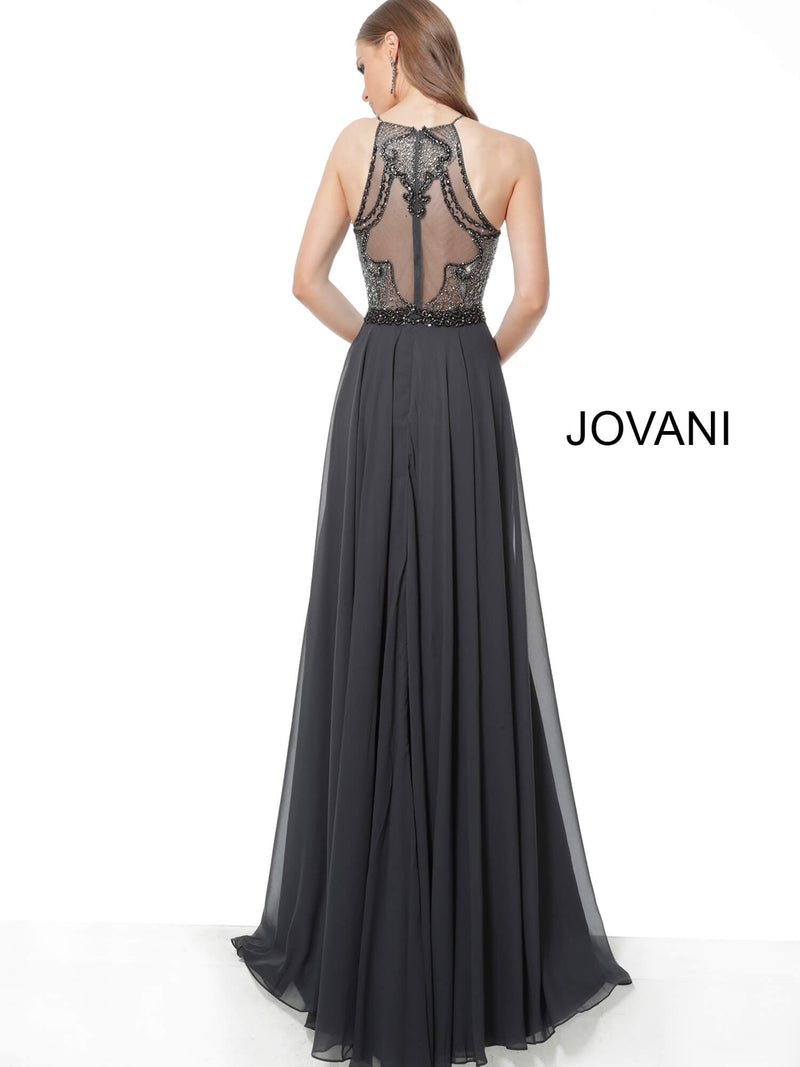 JOVANI 62391 Embellished Bodice Chiffon Evening Dress - CYC Boutique