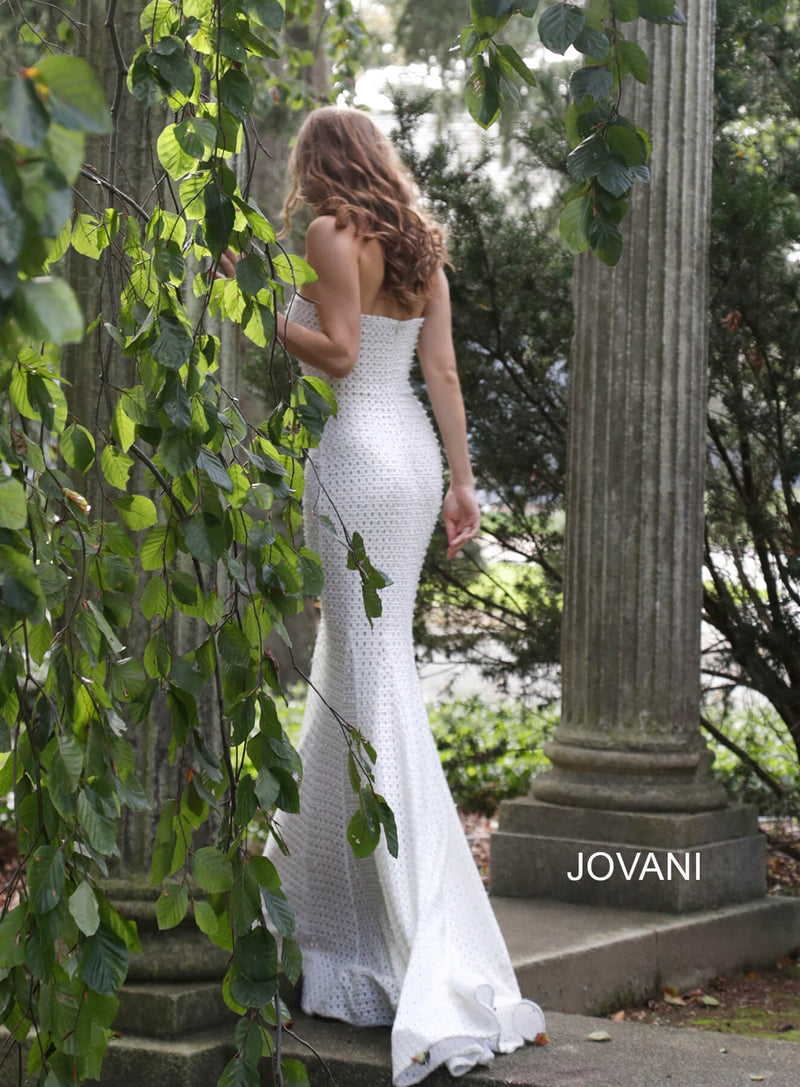 JOVANI 63393 Ivory Nude Strapless Form Fitting Wedding Dress - CYC Boutique