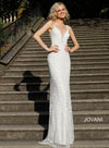 JOVANI 66765 Embellished Plunging Neck Bridal Dress - CYC Boutique