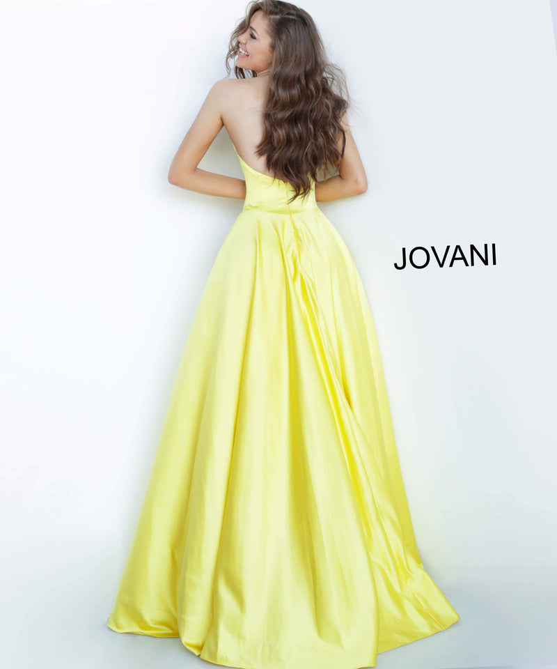 JOVANI 67847 Strapless Sweetheart Neckline Satin Evening Dress - CYC Boutique
