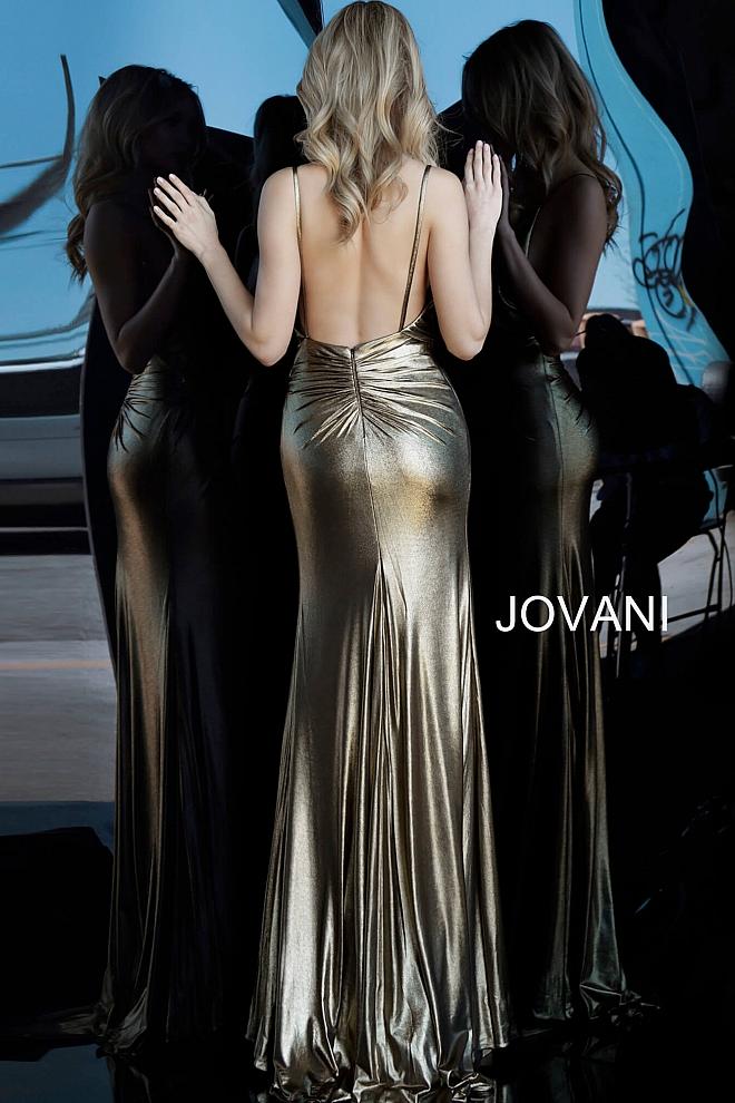 JOVANI 67934 Backless Metallic Prom Dress - CYC Boutique