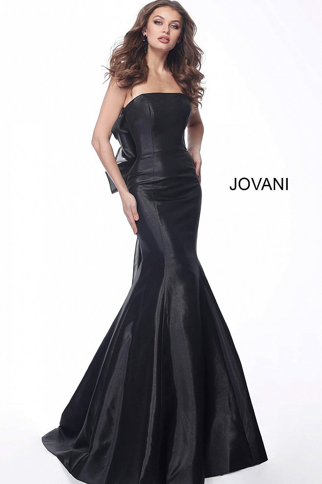 JOVANI 68240 Black Strapless Mermaid Evening Dress - CYC Boutique