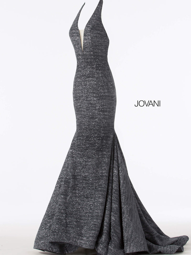 JOVANI 55414 Plunging Neck Evening Dress - CYC Boutique