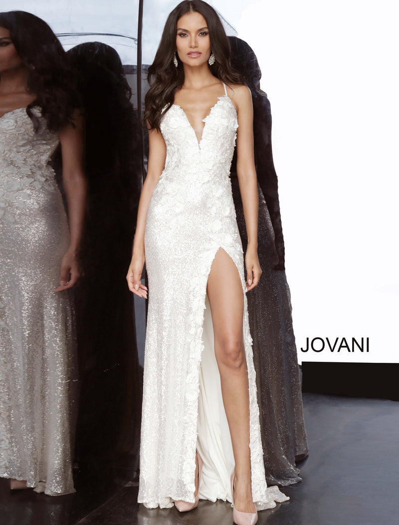 Jovani 1012 Plunging Neckline Evening Dress