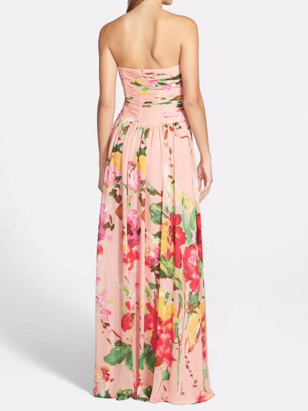 JS Boutique Floral Chiffon Gown, Size 8 - CYC Boutique