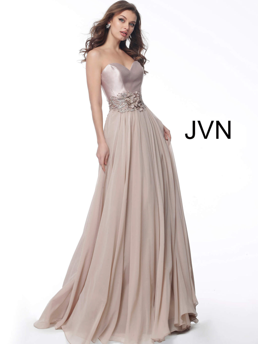 JOVANI JVN62406 Strapless Chiffon Evening Dress - CYC Boutique