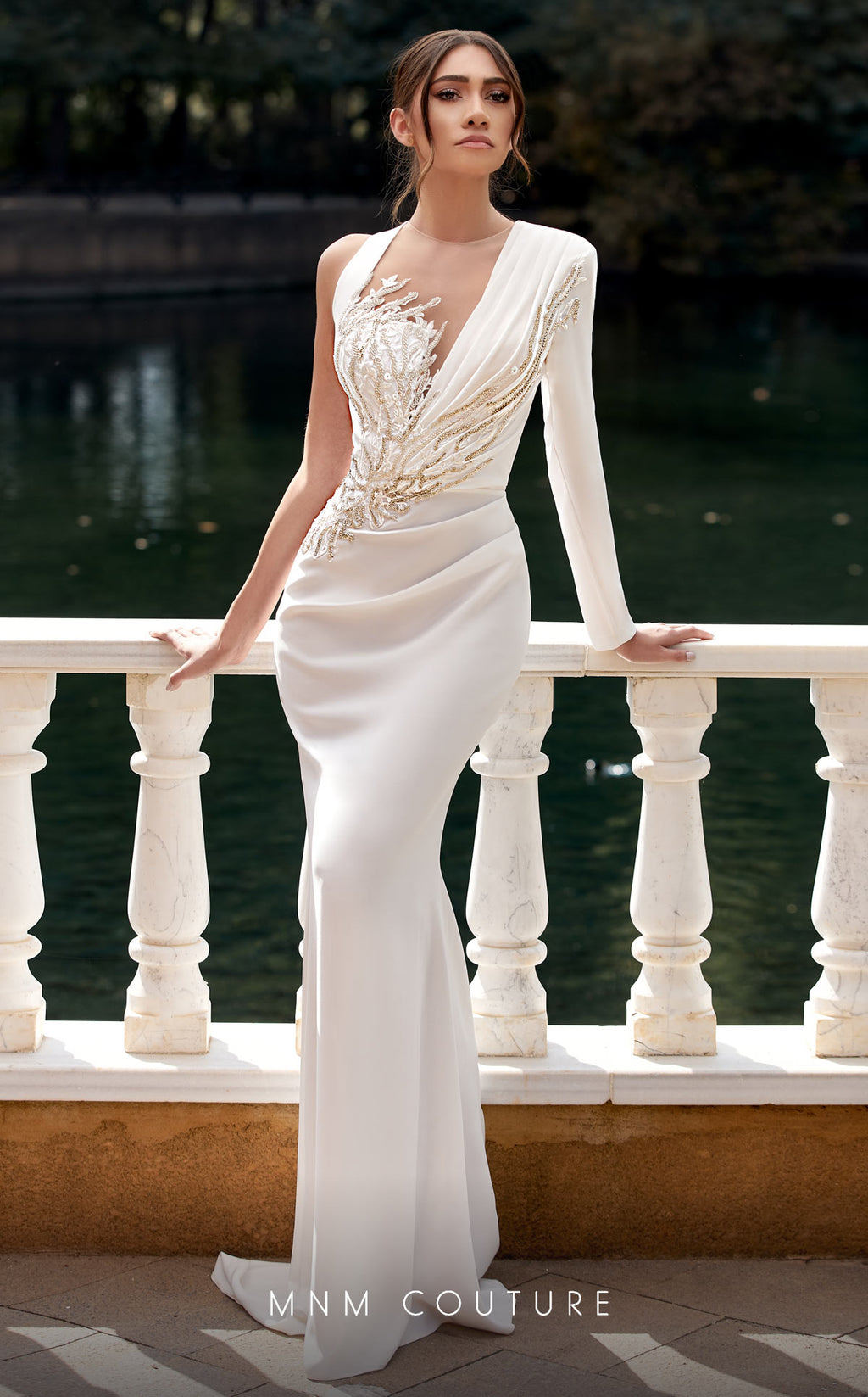 MNM Couture K3940 One Shoulder Evening Dress