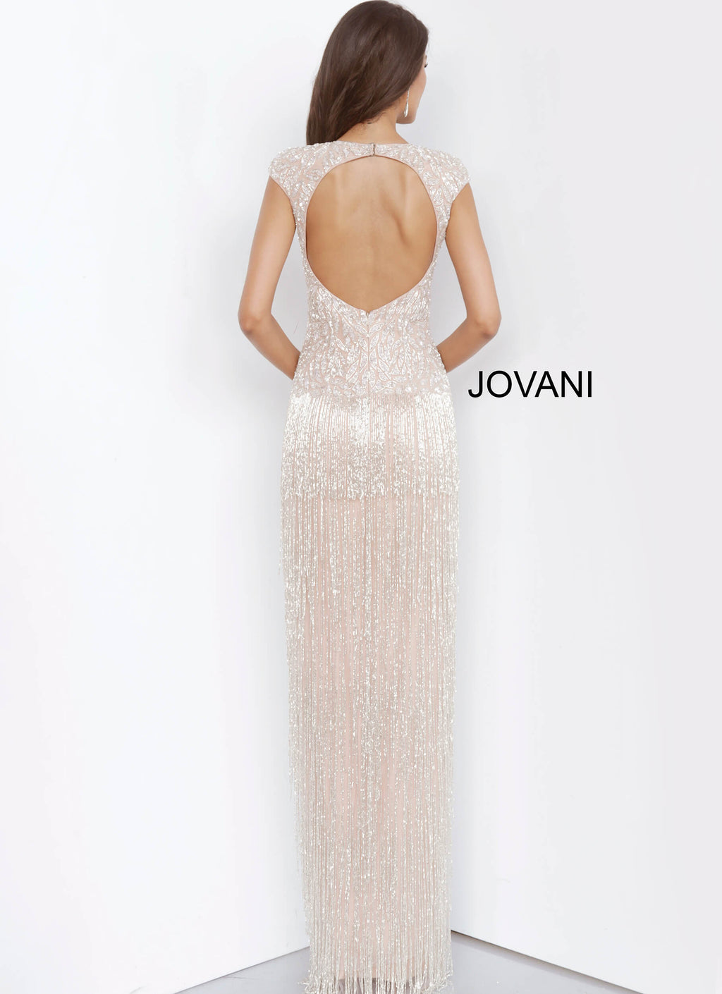 JOVANI 68792 Fringe Skirt Evening Dress