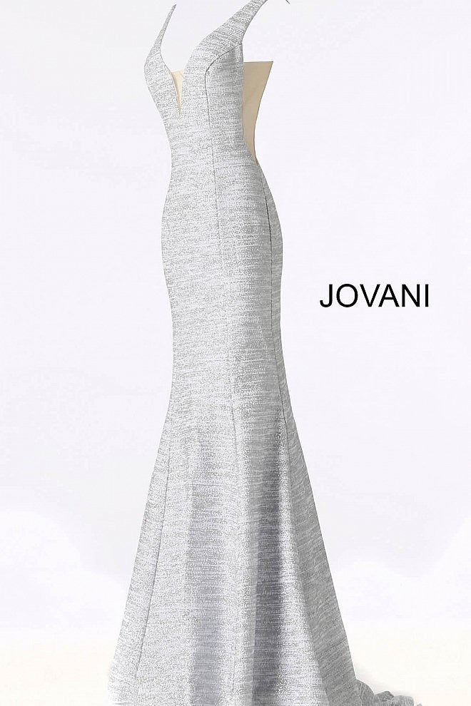 JOVANI 45812 Fitted Jersey Plunging Neckline Dress - CYC Boutique