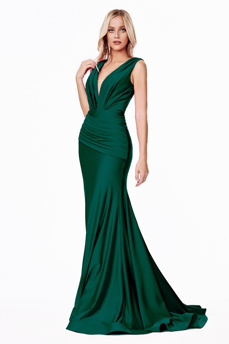 Cinderella Divine CD912 Fitted Jersey Evening Dress