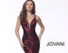 JOVANI 2667 Plunging Neckline Embellished Cocktail Dress - CYC Boutique
