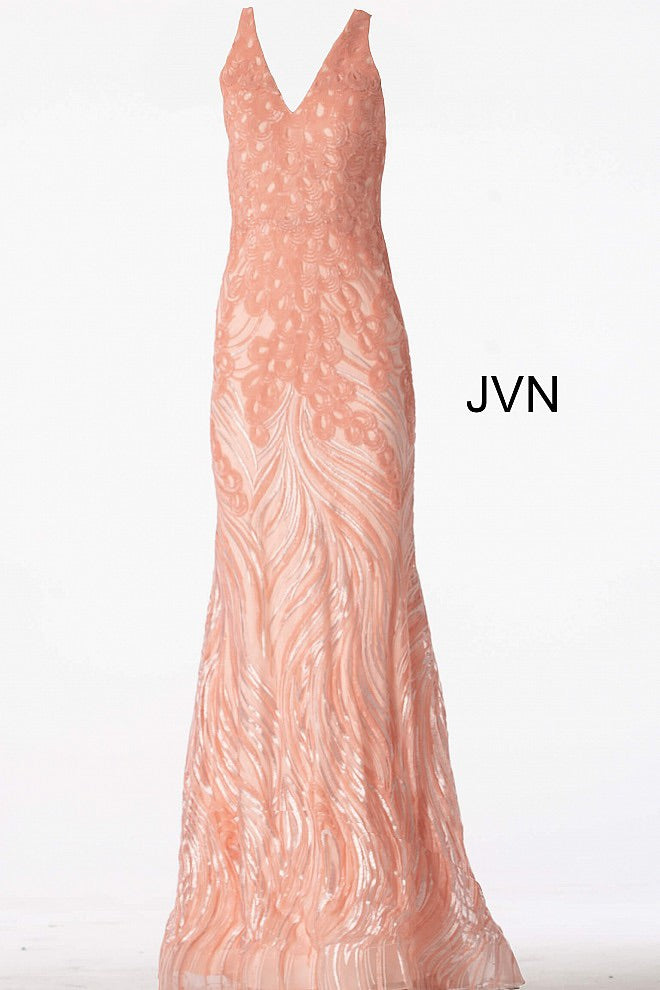 JOVANI JVN66261 Embellished Open Back Evening Dress - CYC Boutique