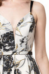 Sleeveless V-Neck Printed Cocktail Dress - CYC Boutique