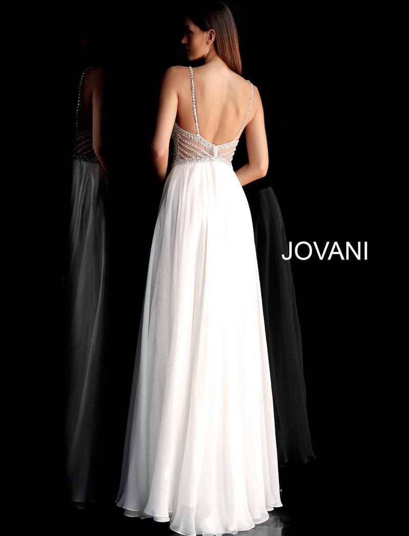 JOVANI 66925 Beaded Bodice Chiffon Evening Dress - CYC Boutique