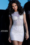 JOVANI 68475 Embellished Sheer Bodice Cocktail Dress - CYC Boutique