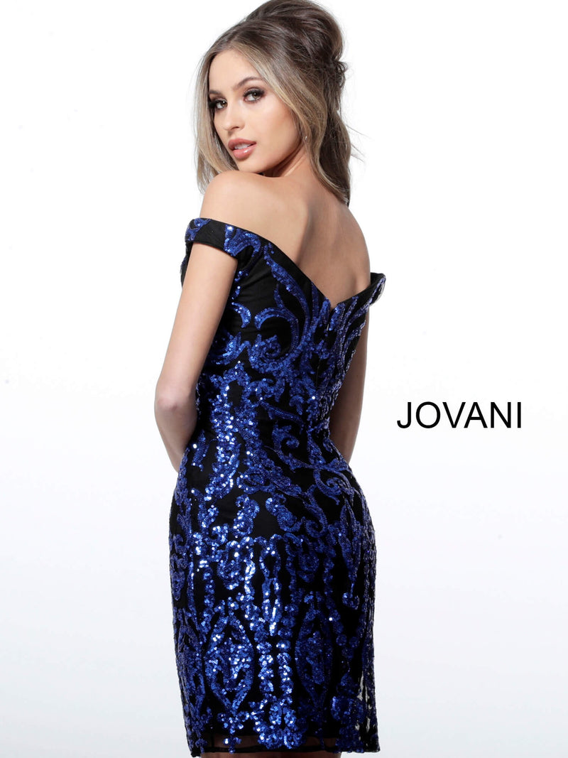 JOVANI 2666 Off the Shoulder Embellished Cocktail Dress - CYC Boutique