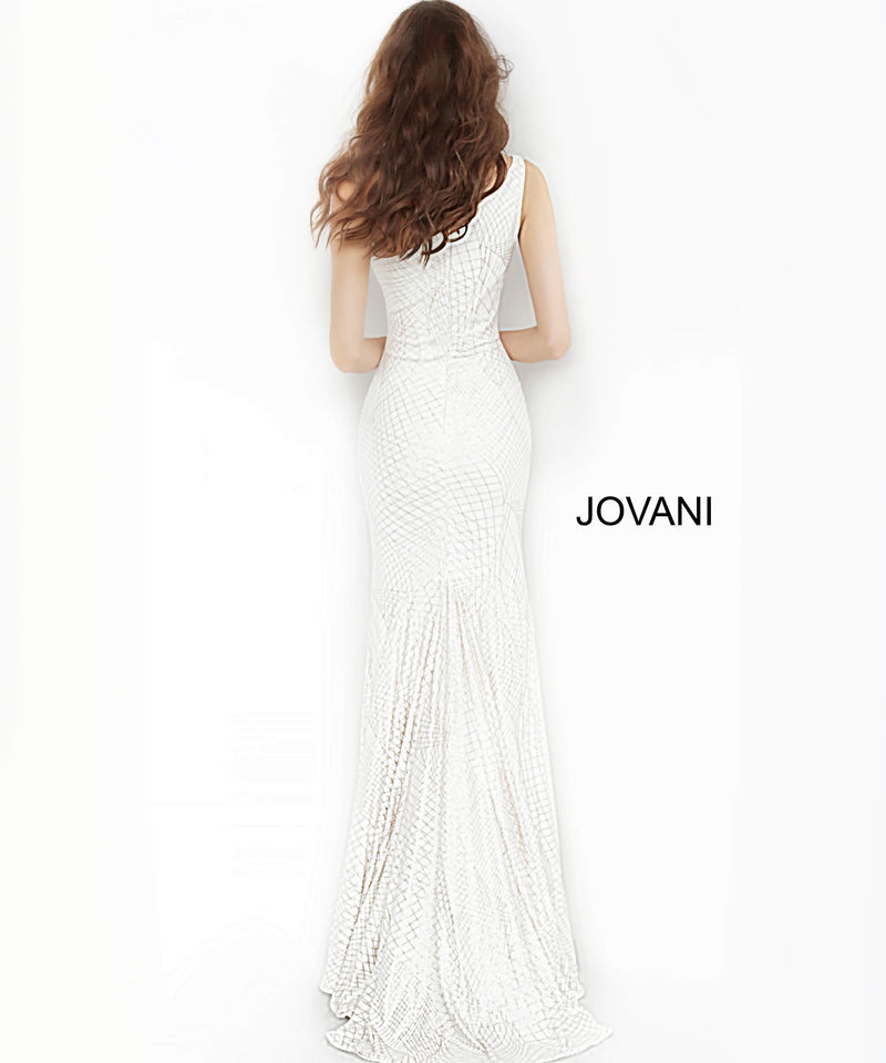 JOVANI 1119 One Shoulder Fitted Evening Dress - CYC Boutique