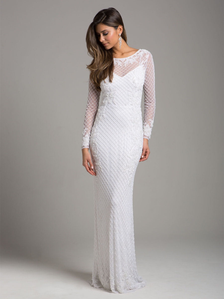Lara 51004 Long Sleeve Wedding Dress - CYC Boutique