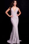 JOVANI 45812 Fitted Jersey Plunging Neckline Dress - CYC Boutique