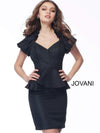 JOVANI 171598 Peplum V-Neck Cocktail Dress - CYC Boutique