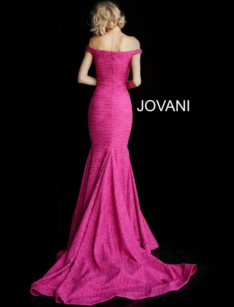 JOVANI 60122 Off Shoulder Glitter Evening Dress - CYC Boutique