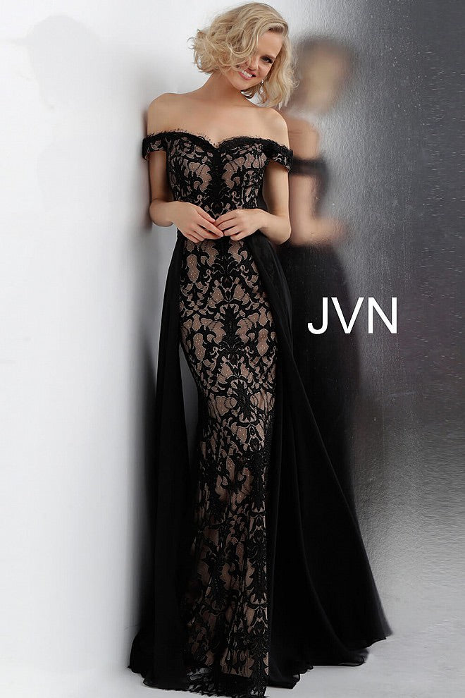 JOVANI JVN62489 Off Shoulder Lace Evening Dress - CYC Boutique