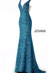 JOVANI 45812 Fitted Jersey Plunging Neckline Dress - CYC Boutique