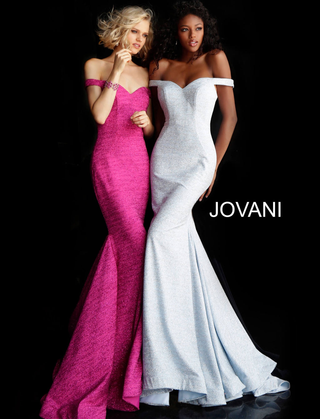 JOVANI 60122 Off Shoulder Glitter Evening Dress - CYC Boutique