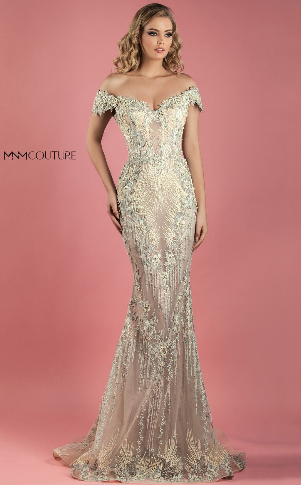 MNM Couture K3555 Beaded Off the Shoulder Dress - CYC Boutique